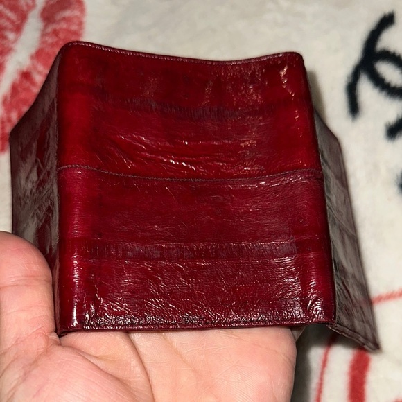 Eel skin leather vintage 3 folds - Picture 4 of 15